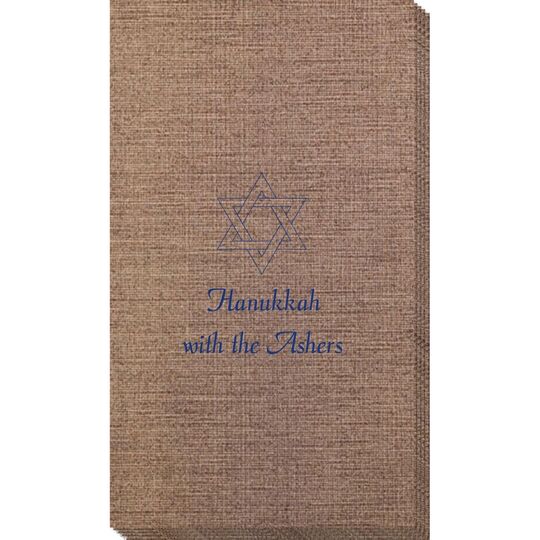 Interlocking Star of David Bamboo Luxe Guest Towels